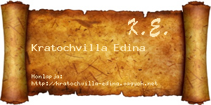 Kratochvilla Edina névjegykártya